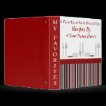 Kitchen Stripes Red Personalized Recipe Cook Book binders