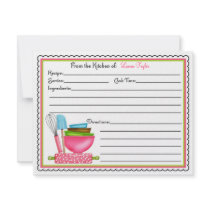 Kitchen Supplies Baking Cooking Recipe Cards Invites
