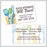 kitchen utensils chef catering business card business cards