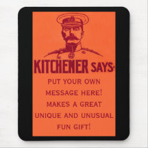 Kitchener Says ~ Customizable Fun Vintage Mousepads