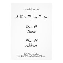 Kite Flying Party Custom Invitation Template