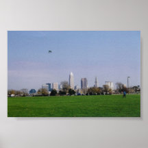 kite over Cleveland Poster