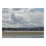 Kite Surfers. Scenic view. Invites