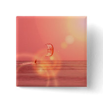 Kiteboarding Sunset Button