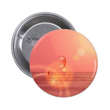 Kiteboarding Sunset Round Button
