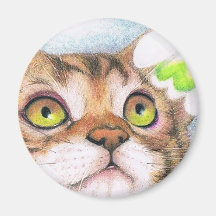 Kitten and Snow-drop Fridge Magnet