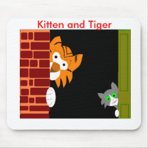, Kitten and Tiger Mouse Pad