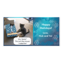 Kitten Christmas Surprise Photocard Personalized Photo Card
