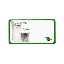 Kitten Christmas Wishes Gift Tag Stickers #2