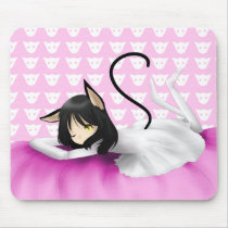 Kitten girl mouse pad