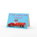 Kitten in a Red Convertible Greeting Cards