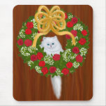 Kitten in Holiday Wreath Mousepad
