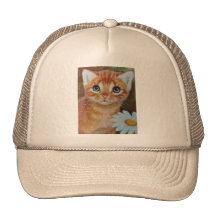 Kitten n flowers II Trucker Hat