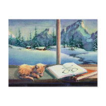 KITTEN on the SILL by SHARON SHARPE Postcard