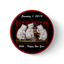 Kitten Party! New Year's Day - Button #2