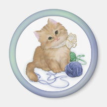 Kitten Play Fridge Magnet