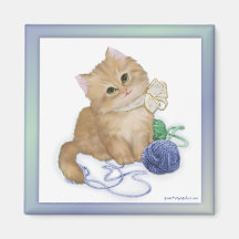 Kitten Play Fridge Magnet