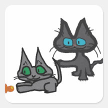Kitten Playing Square Sticker