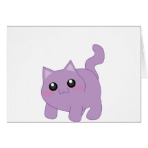 Kitten - purple and cute greeting cards