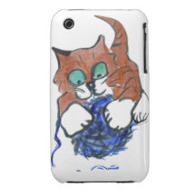 Kitten says - hahahaha take that blue yarn iPhone 3 cover