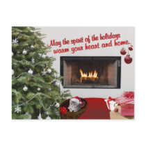 Kitten Warm Holiday Wishes Postcard