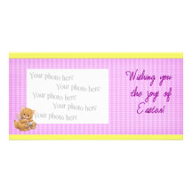 Kitten with Easter Basket Customized Photo Card