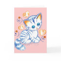 Kitten with Hearts & Swirls cards