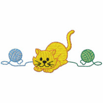 Kitten/ Yarn embroidered shirts