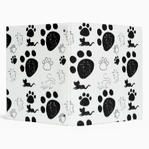 Kittens black & white 3 ring binder