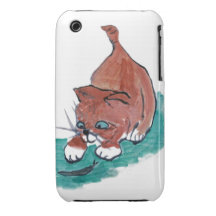 Kitten's found a slimy banana snail. iPhone 3 cover
