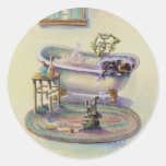 KITTENS in the TUB by SHARON SHARPE Round Sticker