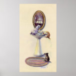 KITTENS & MIRROR by SHARON SHARPE Poster