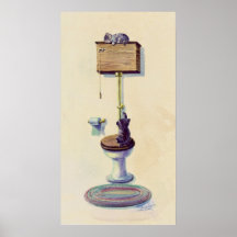 KITTENS on the TOILET by SHARON SHARPE Poster
