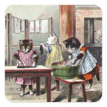 Kittens Washing Their Mittens Stickers