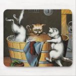 Kitties' Bath - Vintage Art Mousepads