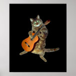 Kitty and guitar print