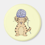 Kitty and Yarn Ball Fridge Magnets