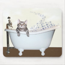 Kitty bath time mousepads