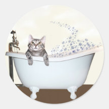 Kitty bath time stickers