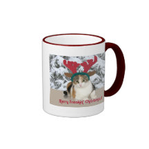 Kitty Cat & Antlers Merry Freakin Christmas Mugs