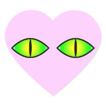 Kitty Cat Eyes Heart Stickers