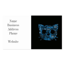 Kitty Cat Feline Furry Friend Typography Art Business Card Templates