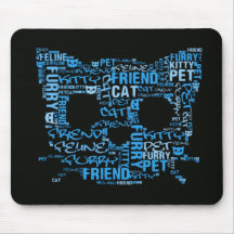 Kitty Cat Feline Furry Friend Typography Art Mouse Pad