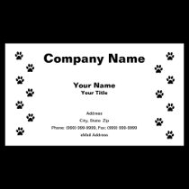 Kitty Cat Paw Prints Business Cards