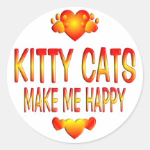 Kitty Cat Round Sticker
