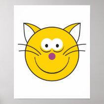 Kitty Cat  Smiley Face Print