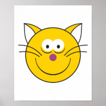 Kitty Cat  Smiley Face Print