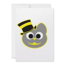 Kitty Cat Top Hat Yellow - Grey
