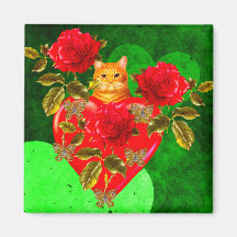 Kitty Cat Valentine Refrigerator Magnet