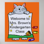 Kitty Cat Welcome/Personalize/by Vera Trembach Posters